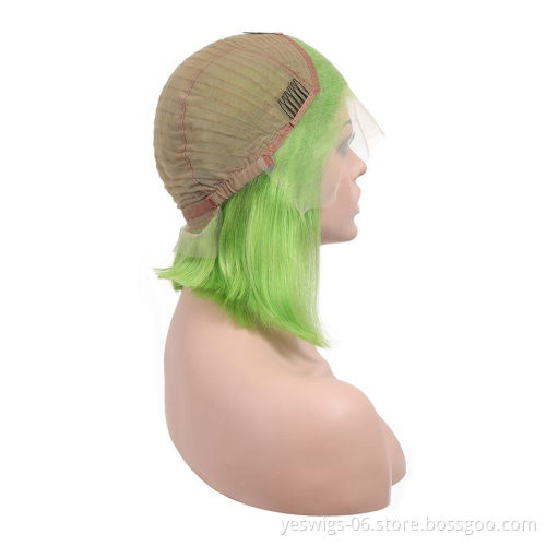 Wholesale Green Bob Wigs Human Hair 13x4 Lace Front Wigs Virgin Hair Lace Wigs